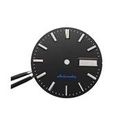 Générique Cadran de Montre à Double Calendrier 28.5mm, Cadrans Lumineux Vert, Accessoires Modification for Mouvement NH36/4R/7S(Black-02)