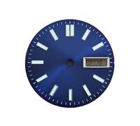 Générique Cadran de Montre à Double Calendrier 28.5mm, Cadrans Lumineux Vert, Accessoires Modification for Mouvement NH36/4R/7S(Blu)