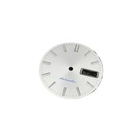 Générique Cadran de Montre à Double Calendrier 28.5mm, Cadrans Lumineux Vert, Accessoires Modification for Mouvement NH36/4R/7S(Sliver-01)