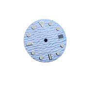 Générique Cadran de Montre à Motif ondulé NH35, 28.5mm, for Mouvement NH36, Accessoires Lumineux Vert avec fenêtre Calendrier, Visages(Light Blue)