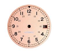 Générique Cadran de Montre Automatique for Hommes, Cadran NH35A, for NH35 NH36, Remplacement, Blanc, Noir, Saumon, fenêtre Date(Salmon dial-3H Date)