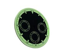 Générique Cadran de Montre chronographe Style VK63, 29.5mm, Mouvement à Quartz, pièces Mod universelles, Lume Verte créative, Anneau Compteur chronomètre(A3 Green Black)