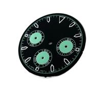 Générique Cadran de Montre chronographe Style VK63, 29.5mm, Mouvement à Quartz, pièces Mod universelles, Lume Verte créative, Anneau Compteur chronomètre(A1 Green Black)