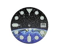 Générique Cadran de Montre Ciel étoilé et Terre, 28.5mm, avec Aiguilles for NH35/ NH36/ 4R/ 7S, Mouvement Cadran, Conversion Lumineuse Verte