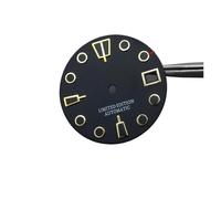 Générique Cadran de Montre Noir personnalisé avec Super C3 Vert Lum 28.5mm, adapté à SKX007 SKX009 6105, for NH35 NH36 Movemen(Silver)