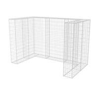 Générique Cadre à Gabion de Poubelle Double Acier 180 x 100 x 120 cm,Maison & Jardin,Produits ménagers,Accessoires pour conteneurs à déchets,Cache-conteneurs à déchets,Argent,33.4kg,142559