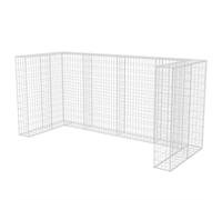 Générique Cadre de Gabion de Poubelle Triple Acier 250 x 100 x 120 cm,Maison & Jardin,Produits ménagers,Accessoires pour conteneurs à déchets,Cache-conteneurs à déchets,Argent,40kg,142560