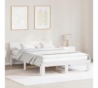 Générique Cadre de lit avec tête de lit Blanc 150x200 cm Bois de pin Massif,Lits & Cadres de lit,24.6KG-872648