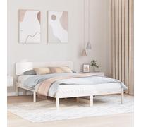 Générique Cadre de lit avec tête de lit Blanche 160x200 cm en Bois de pin Massif,Lits & Cadres de lit,25.6KG-872099