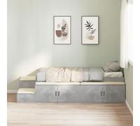 Générique Cadre de Lit de Rangement Gris Béton 80x200 cm,Lits & Cadres de lit,76.8KG-3335576