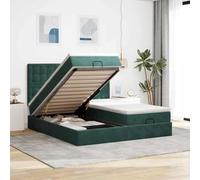 Générique Cadre de lit Ottoman avec Matelas Vert foncé 180x200cm Velours,Lits & Cadres de lit,133.82KG-3313811