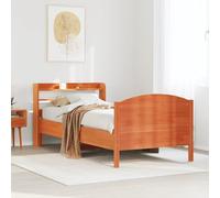 Générique Cadre de lit sans Matelas Cire Marron 100x200cm Bois pin Massif,Meubles, Lits & Accessoires, Lits & Cadres de lit, Brun (Poids 30.48KG)