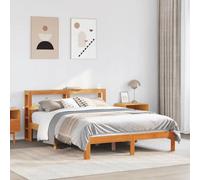 Générique Cadre de lit sans Matelas Cire Marron 135x190cm Bois pin Massif,Lits & Cadres de lit,32.12KG-3306060