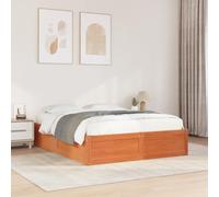 Générique Cadre de lit sans Matelas Cire Marron 160x200cm Bois pin Massif,Meubles, Lits & Accessoires, Lits & Cadres de lit, Brun (Poids 39.4KG)