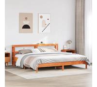 Générique Cadre de lit sans Matelas Cire Marron 200x200cm Bois pin Massif,Meubles, Lits & Accessoires, Lits & Cadres de lit, Brun (Poids 46.8KG)
