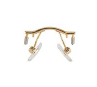 Générique Cadre de lunettes de remplacement, 1 pièce, plaquette nasale en métal sans bords, support de pont de lunettes, réparation d'accessoires lunettes(Gold)