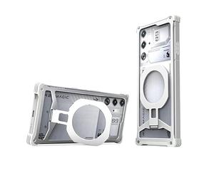 Générique Cadre de Pare-Chocs en métal for Nubia RedMagic 11 Pro +, Coque de Protection, Support magnétique intégré(Argent,Redmagic 11Pro)