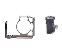 Générique Cadre de Protection de Cage de Lapin en métal, Compatible avec Canon R7, Support de stabilisateur d'extension Fixe à dégagement Rapide à 2 Points(Kit2 Titanium-Grip)