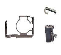 Générique Cadre de Protection de Cage de Lapin en métal, Compatible avec Canon R7, Support de stabilisateur d'extension Fixe à dégagement Rapide à 2 Points(Kit3 Titanium All in)