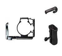 Générique Cadre de Protection de Cage de Lapin en métal, Compatible avec Canon R7, Support de stabilisateur d'extension Fixe à dégagement Rapide à 2 Points(Kit3 Black All in)