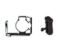 Générique Cadre de Protection de Cage de Lapin en métal, Compatible avec Canon R7, Support de stabilisateur d'extension Fixe à dégagement Rapide à 2 Points(Kit2 Black-Side Grip)