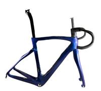 Générique Cadre de vélo Route en Carbone, Jantes Bleues ou Freins à Disque, Guidon Taille 43 cm - 57,5 cm(Disc Brake,54cm)