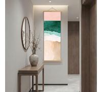Générique Cadre Decoration Murale Marin Flots Grande Impression Sur Toile Abstrait Plage Image Sur Toile Peinture à l'huile Océan Salon Chambre Poster Mural Prêt Accrocher 50x150 cm