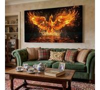 Générique Cadre Decoration Murale Mythique Phoenix Grande Impression Sur Toile Ardente Ailes Image Sur Toile Éclaboussure Oiseau de feu Salon Chambre Poster Mural Prêt Accrocher 80x120 cm