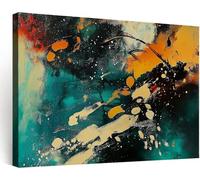 Générique Cadre en bois Impression sur Toile Vague Bleu Pâle Abstrait, Tableau Decoration Murale Peinture Image sur Toile Decoration Murale Pour Bureau Chambre Salle de Bain 140x70 cm