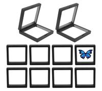 Générique Cadre flottant 3D pour bijoux,boîte à bijoux flottante 3D - 10 pièces, présentoir transparent pour, étui flottant | Organisateur transparent d'objets de collection en film PE pour la maison