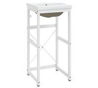 Générique Cadre Lavabo Vasque À Encastrer Blanc Fer | Support en fer enduit de poudre, vasque céramique émaillée, trop-plein intégré, nettoyage facile