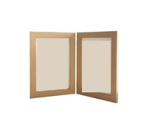 Générique Cadre Photo Double à charnière en Bois 10 x 15 cm, Collage de Table Pliable(Wood Color)