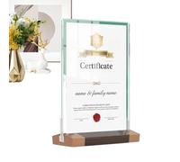 Générique Cadre photo en bois, cadres photo rustiques en bois - Cadre en | porte-papier transparent, cadre d'affichage Double face pour bureau, étagère, armoire