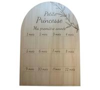 Générique Cadre Photo en Bois Ma Première Année pour Bébé personnalisé - Idée cadeau naissance, baptême, noël, anniversaire pour bébé.