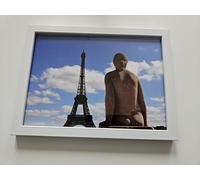 Générique Cadre Photo Paris avec Vue sur la Tour Eiffel, Style Artistique, Encadrement Blanc, Photographie Urbaine 13x18 cm