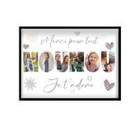 Générique Cadre Photo Personnalisé Customisable avec Texte Cadeau Nounou Personnalisé, Fin de Contrat, Idée Cadeau Original Cadeau pour Toutes Occasions Anniversaire, Fête des Pères, Famille