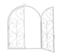 Générique Cadre rustique arqué fausse fenêtre murale en fer blanc 376x30 cm Résistante aux intempéries décoration extérieure jardin terrasse salon style farmhouse vintage