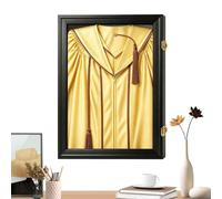 Générique Cadre Shadow Box, Grand Coffret Souvenir en Bois Protecteur, Cadre Vitrine Toque Et Toge, Pour Gland, Toge, Chapeau, Maison, Bureau, Salon, Chambre, Fête, Célébration