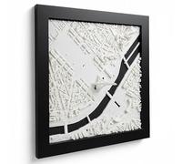 Générique Cadre Ville 3D en relief | Skyline, carte & plan | Déco murale minimaliste | 17,5×17,5 cm | Idée cadeau | Fabriqué en France (Paris - Tour Eiffel)