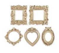 Générique Cadres Mini Dorés | 5 Pièces Décoration de Bureau Vintage | Cadre Photo de Table,Pour Collectionneurs Bureau Chambre à Coucher Salle d'Étude Table de Toilette Bibliothèque