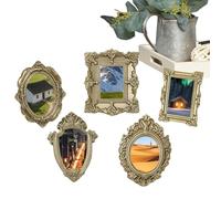 Générique Cadres Photo Miniatures | Lot de 5 Cadres Rétro en Résine pour Mur Galerie,Décor Mural Saisonnier pour Photos,Pour Vitrine Photographique, Art Mural, Projets Créatifs, Maison, Dessus