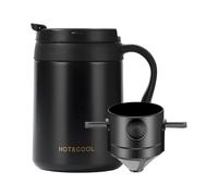 Générique Cafetière De Voyage,Ustensiles De Cuisine En Acier Inoxydable Isolé,Cafetière Pour Voiture | Pour Voyage Extérieur Randonnée Voiture Feu De Camp Café Jardin Hiver Quotidien Intérieur Fête