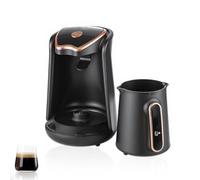 Générique Cafetière électrique noire de 600 W avec une capacité de 4 tasses adaptée aux voyages aux bureaux et à un usage domestique Machine à café électrique turque avec poignée