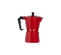 Générique Cafetière Moka Aluminium Expresso avec Poignée Antibrûlure Maison | Cafetière moka classique, poignée antibrûlure, filtre réutilisable, gaz/électrique, maison.(Red-3 cup(150ml))