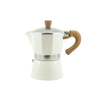 Générique Cafetière moka classique avec poignée, filtre réutilisable, fonctionnement manuel, idéale for la cuisine domestique(White-small)
