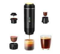 Générique Cafetière Portable,80 ml Réservoir d'Eau avec Moulin Intégré - Machine à Café Compacte et Silencieuse - pour Pique-nique, Bureau, Maison, Camping, Randonnée, Cuisine