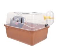 Générique Cage à Hamster Portable Cage de Voyage pour Hamster en Plastique, Coffret de Transport Sûr, Couleur Café, pour Petits Animaux et Souris, Shopping et Promenade