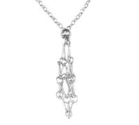 Générique Cage De Collier Porte- - Collier Pendentif En Acier Inoxydable Réglable | Fabrication De Bijoux En Chaîne Porte-pierre DIY | Accessoires Ďe Cage Pour Pierre Précieuse Đe Én Bru