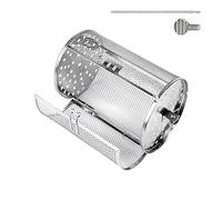 Générique Cage de Grill Roulant - de Barbecue en Acier Inoxydable, Porte-Aliments en Rotation, torréfacteur en Plein air | Tambour en Maille Robuste pour Gril à Charbon de Bois, rôti Polyvalent po