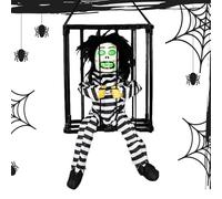 Générique Cage des Prisonniers d'halloween | Terror Animé Haunted House Decoration Prop | Décor d'halloween Hurlant avec Un Mouvement Et Un Capteur Léger, Une Décoration Animée, Une Cage Prisonnier
